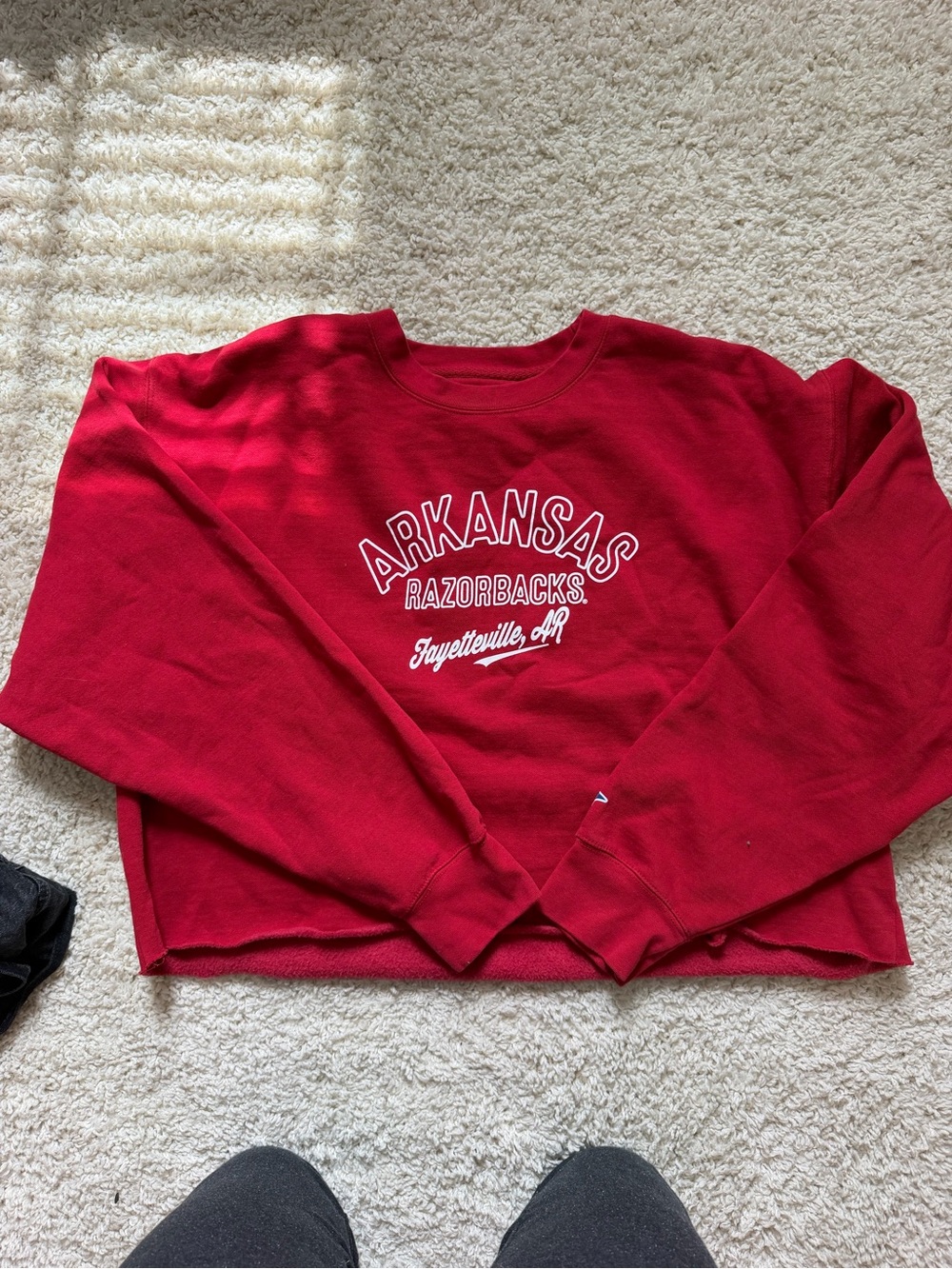 Blue 84 Arkansas Razorbacks Red Crewneck Sweatshirt